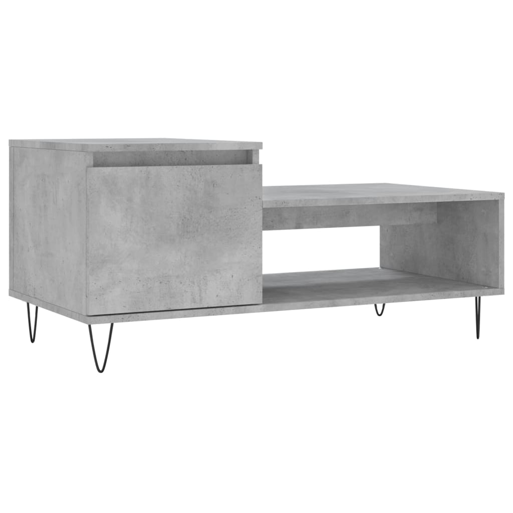 Salontafel 100x50x45 cm bewerkt hout betongrijs