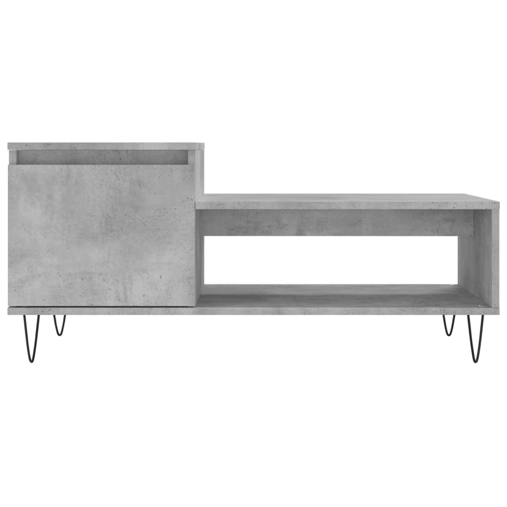 Salontafel 100x50x45 cm bewerkt hout betongrijs
