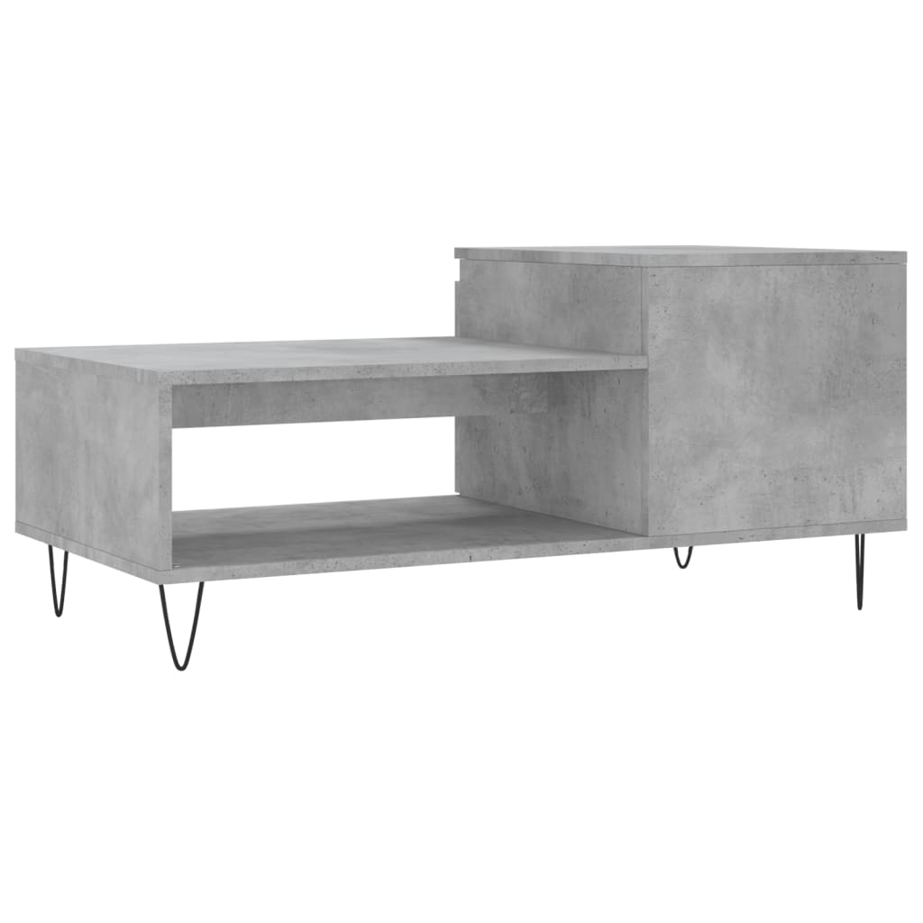 Salontafel 100x50x45 cm bewerkt hout betongrijs