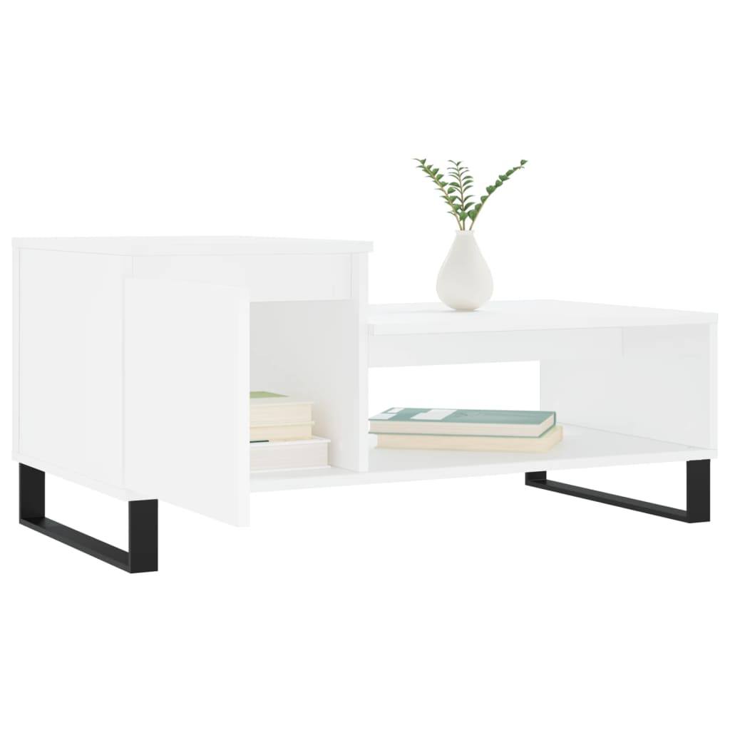 Salontafel 100x50x45 cm bewerkt hout wit