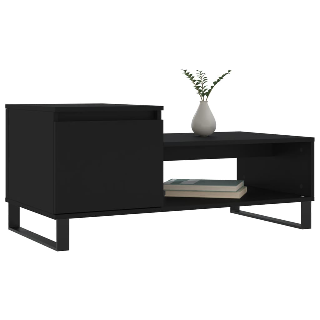 Salontafel 100x50x45 cm bewerkt hout zwart