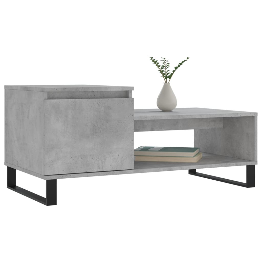 Salontafel 100x50x45 cm bewerkt hout betongrijs