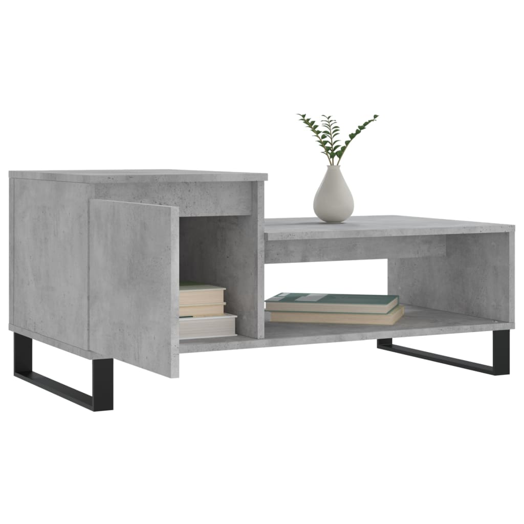 Salontafel 100x50x45 cm bewerkt hout betongrijs
