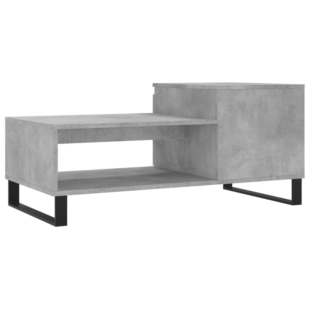 Salontafel 100x50x45 cm bewerkt hout betongrijs