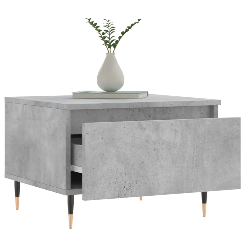 Salontafel 50x46x35 cm bewerkt hout betongrijs