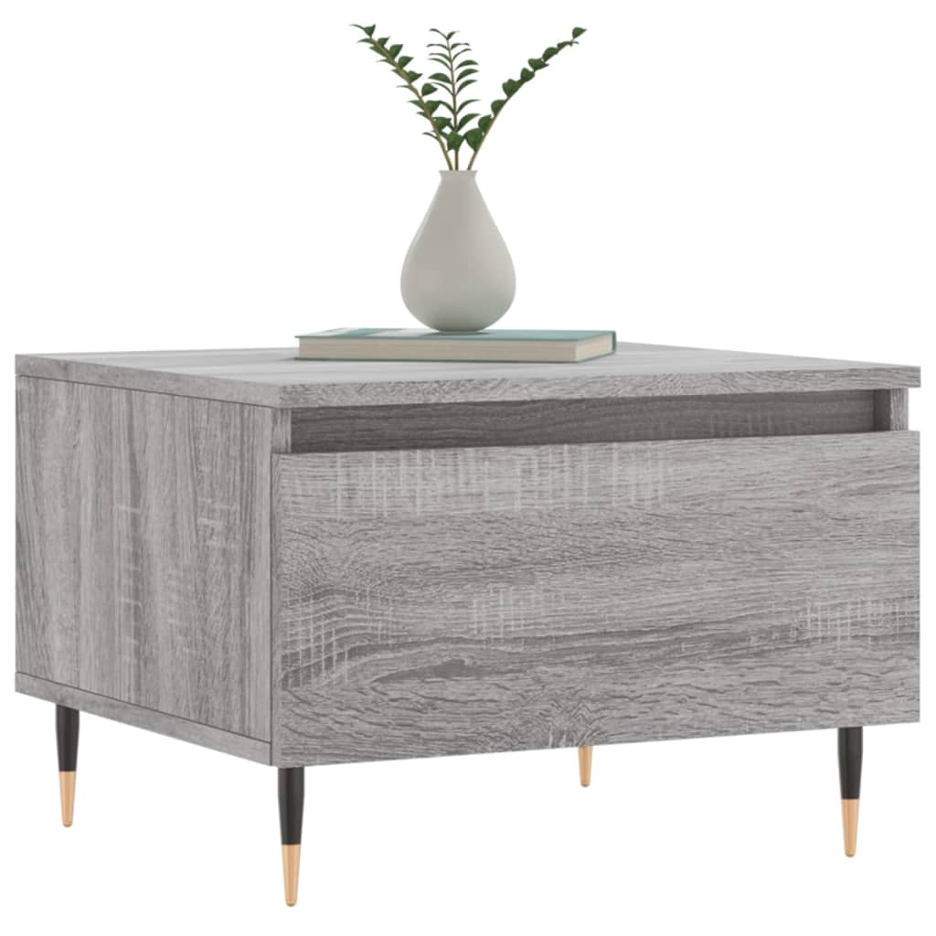 Salontafel 50x46x35 cm bewerkt hout grijs sonoma eikenkleurig