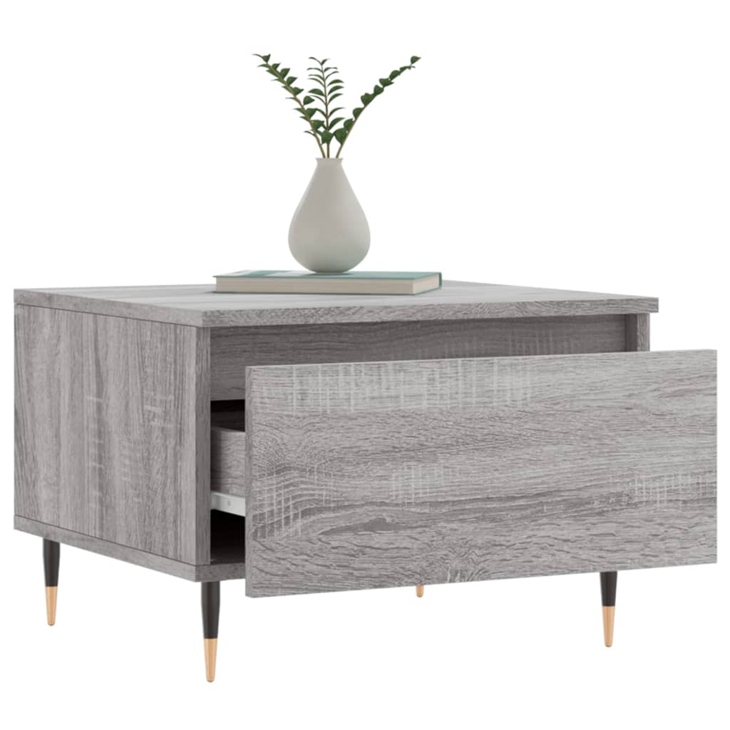 Salontafel 50x46x35 cm bewerkt hout grijs sonoma eikenkleurig