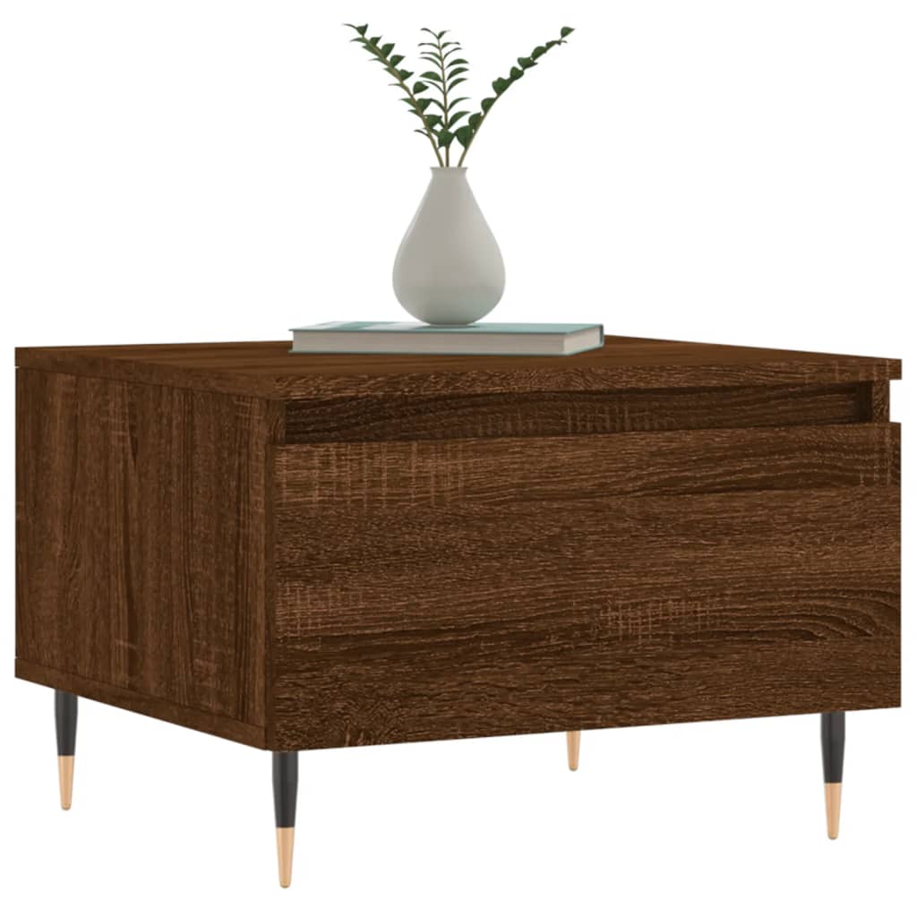 Salontafel 50x46x35 cm bewerkt hout bruin eikenkleur