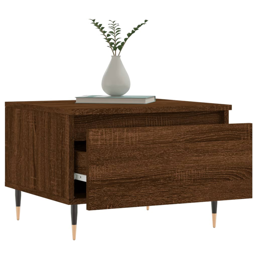 Salontafel 50x46x35 cm bewerkt hout bruin eikenkleur