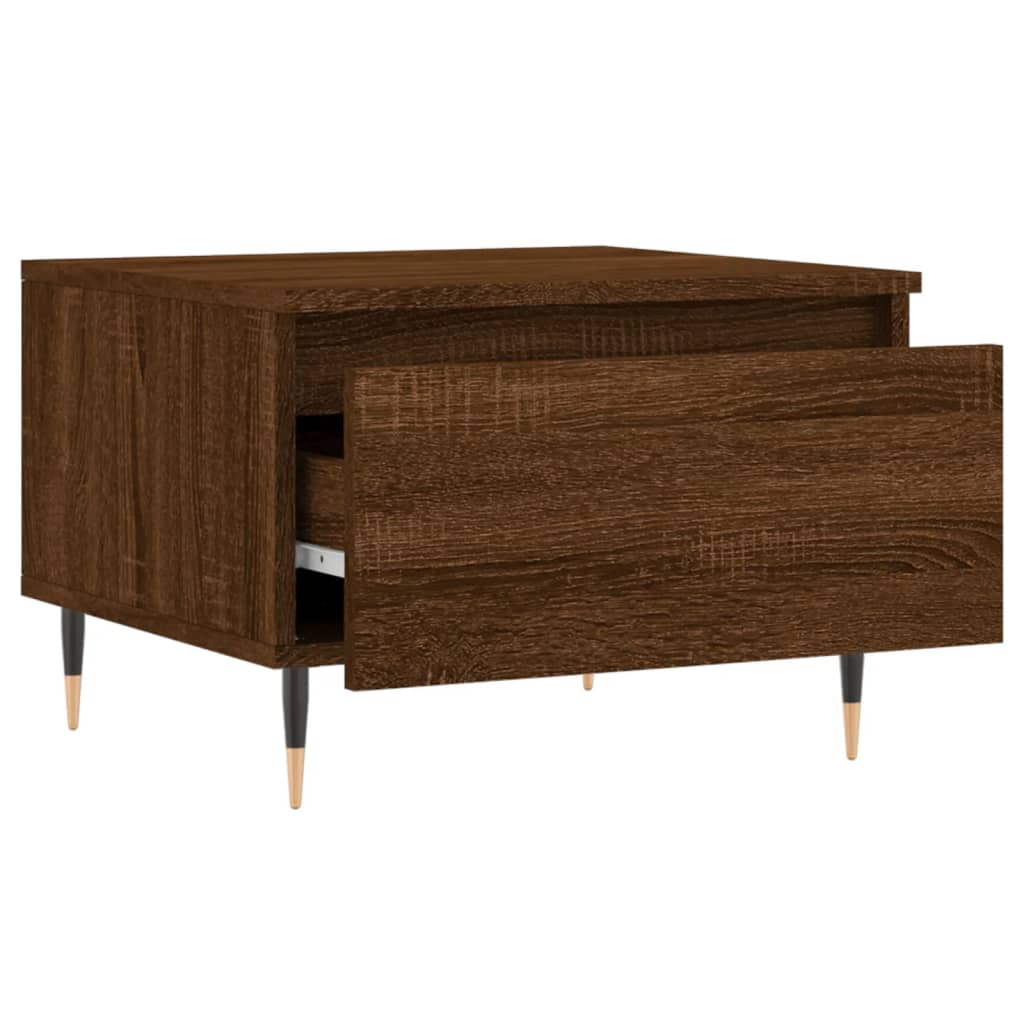Salontafel 50x46x35 cm bewerkt hout bruin eikenkleur