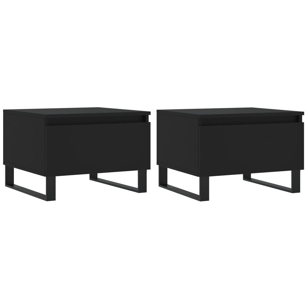 Salontafels 2 st 50x46x35 cm bewerkt hout zwart