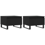 Salontafels 2 st 50x46x35 cm bewerkt hout zwart