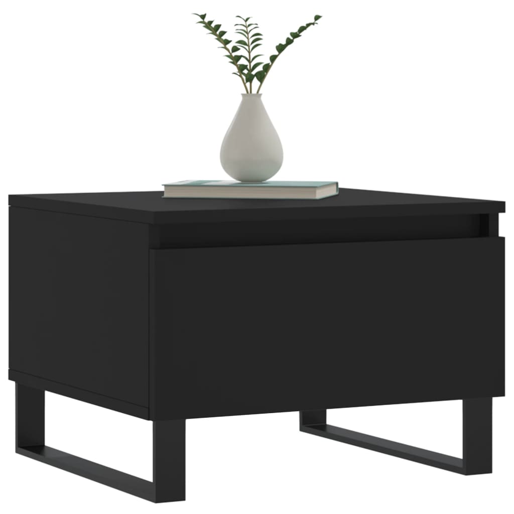 Salontafels 2 st 50x46x35 cm bewerkt hout zwart