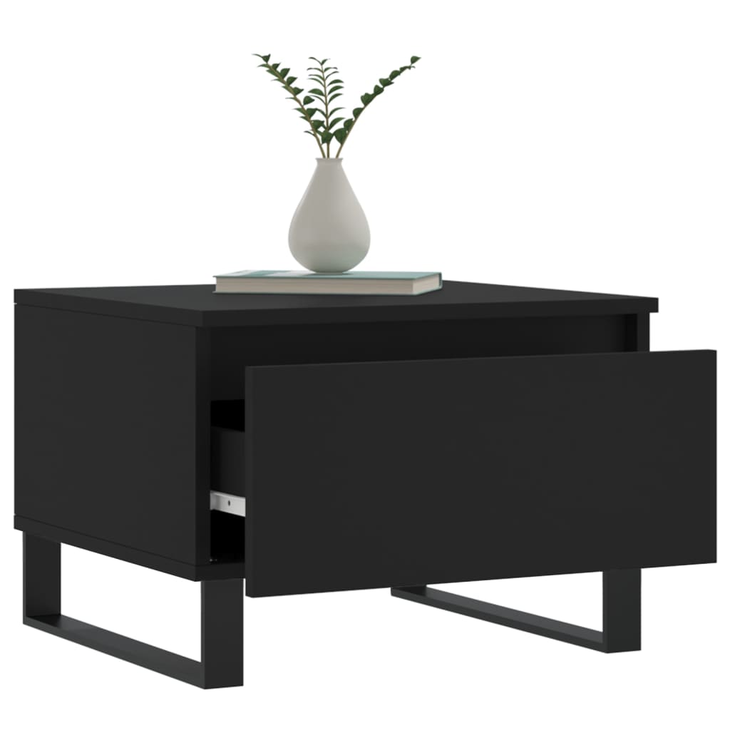 Salontafels 2 st 50x46x35 cm bewerkt hout zwart