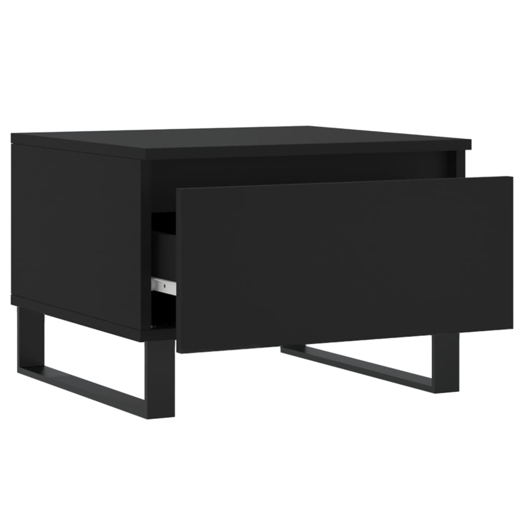 Salontafels 2 st 50x46x35 cm bewerkt hout zwart
