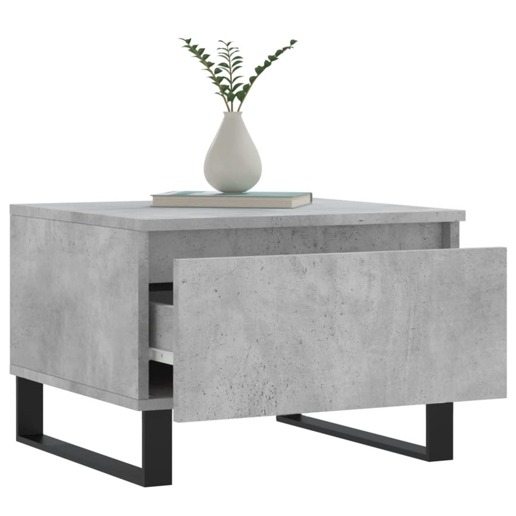 Salontafels 2 st 50x46x35 cm bewerkt hout betongrijs
