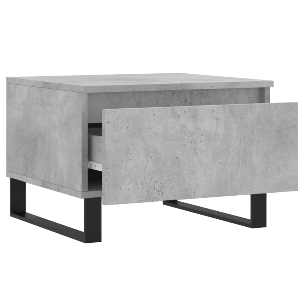 Salontafels 2 st 50x46x35 cm bewerkt hout betongrijs