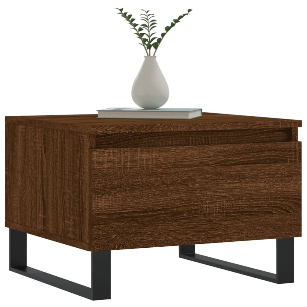 Salontafels 2 st 50x46x35 cm bewerkt hout bruin eikenkleur