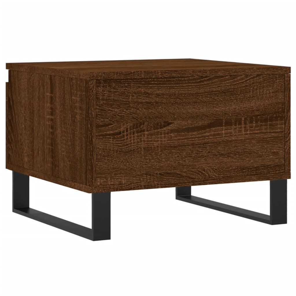 Salontafels 2 st 50x46x35 cm bewerkt hout bruin eikenkleur