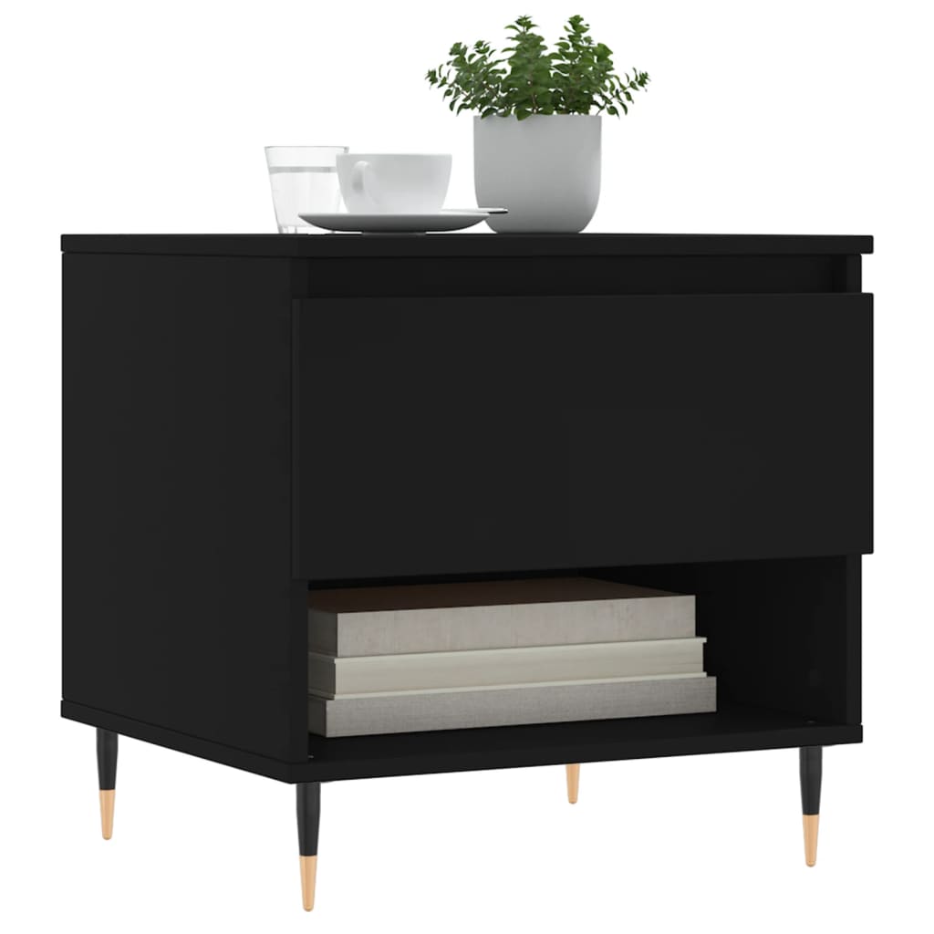 Salontafel 50x46x50 cm bewerkt hout zwart