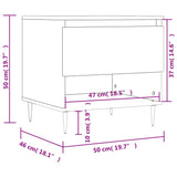 Salontafel 50x46x50 cm bewerkt hout grijs sonoma eikenkleurig