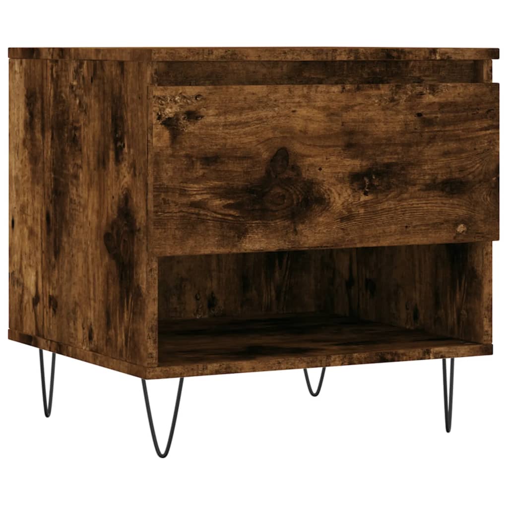 Salontafel 50x46x50 cm bewerkt hout gerookt eikenkleurig