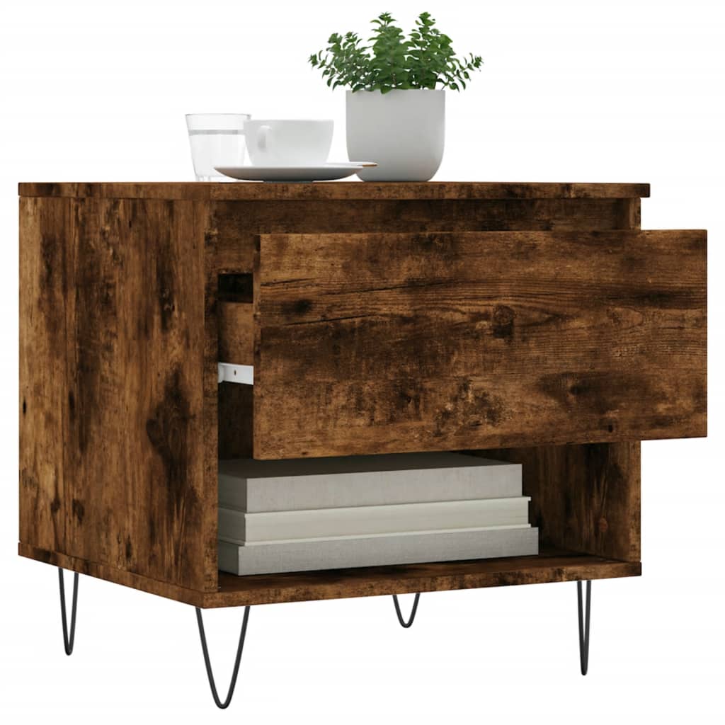Salontafel 50x46x50 cm bewerkt hout gerookt eikenkleurig