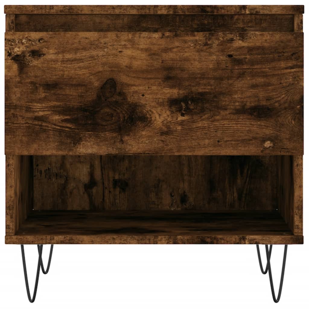 Salontafel 50x46x50 cm bewerkt hout gerookt eikenkleurig