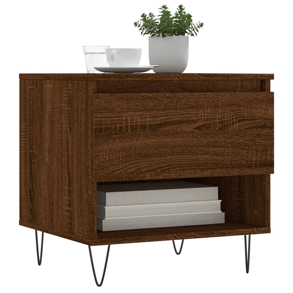 Salontafel 50x46x50 cm bewerkt hout bruin eikenkleur