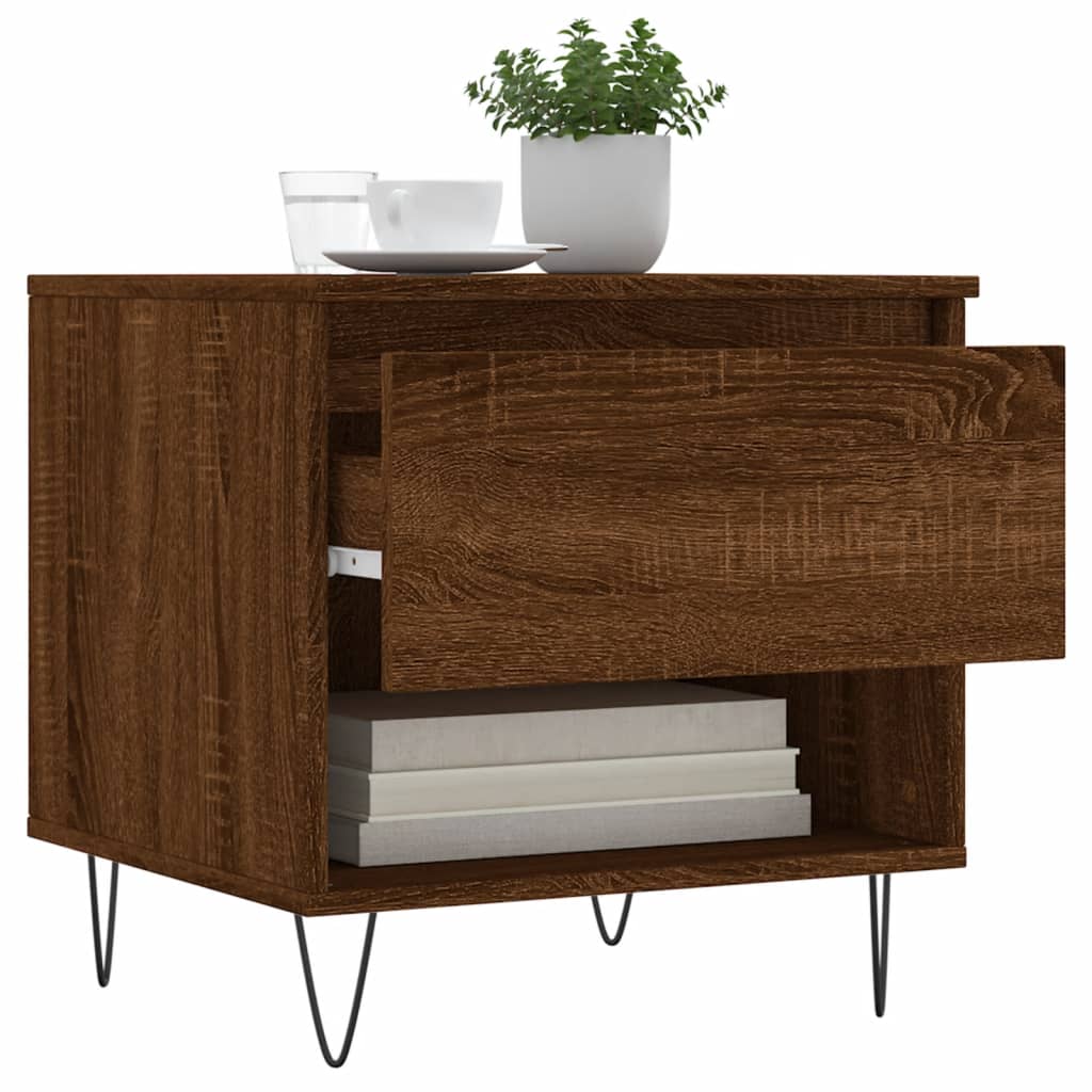 Salontafel 50x46x50 cm bewerkt hout bruin eikenkleur