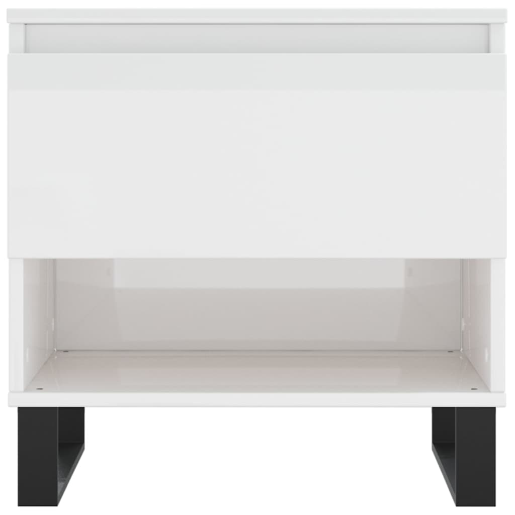 Salontafel 50x46x50 cm bewerkt hout hoogglans wit