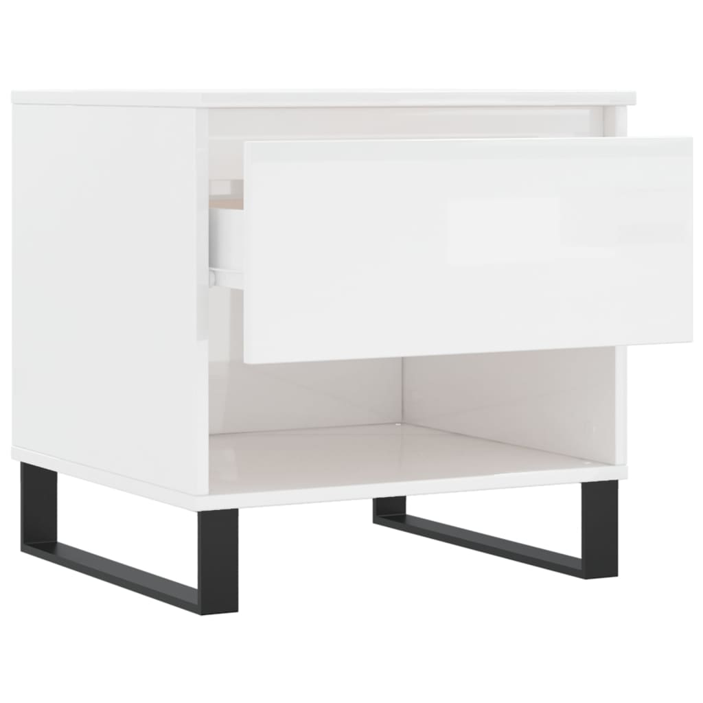Salontafel 50x46x50 cm bewerkt hout hoogglans wit