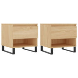 Salontafels 2 st 50x46x50 cm bewerkt hout sonoma eikenkleurig
