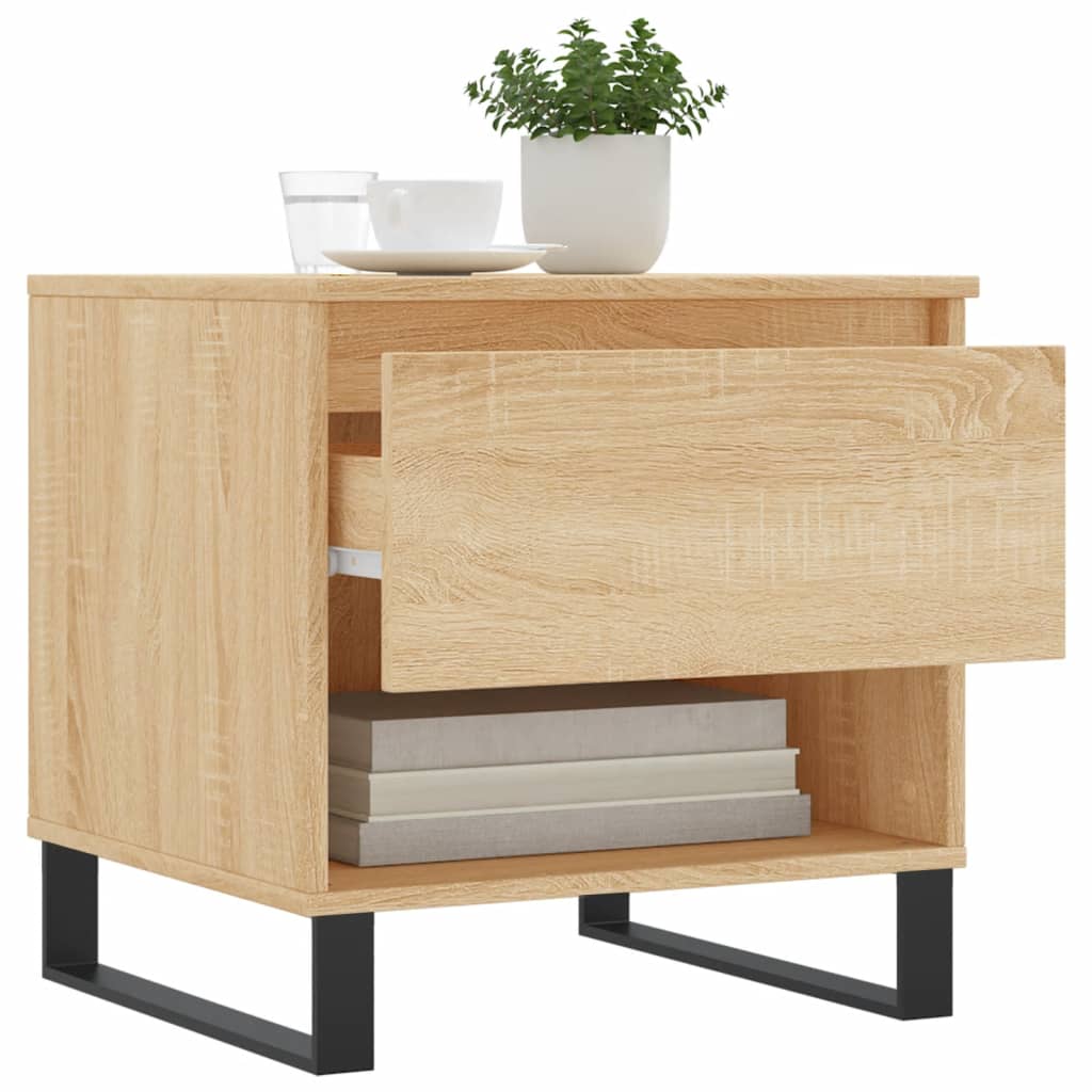 Salontafels 2 st 50x46x50 cm bewerkt hout sonoma eikenkleurig