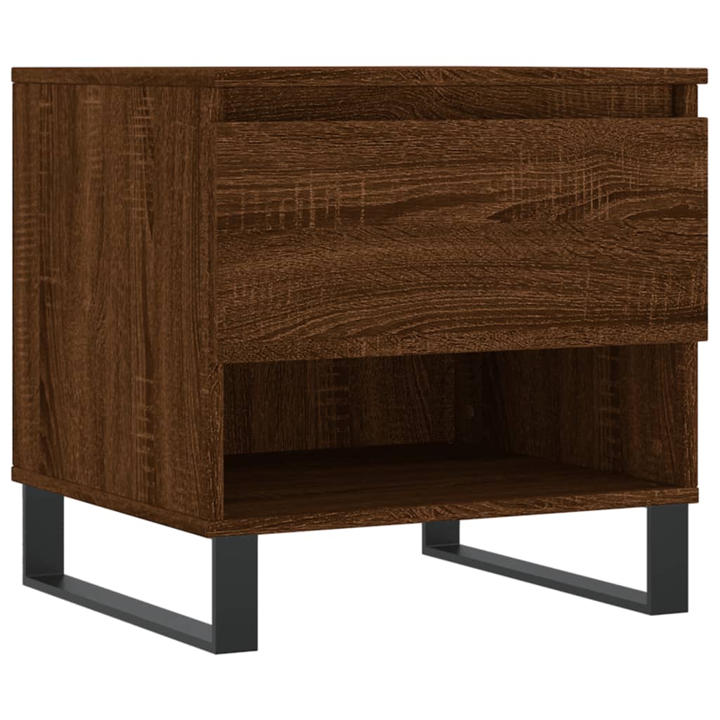 Salontafel 50x46x50 cm bewerkt hout bruin eikenkleur