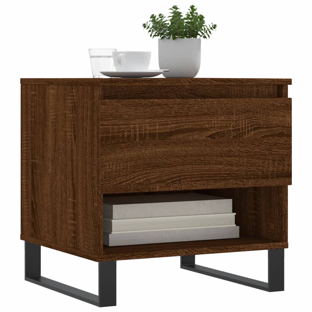 Salontafel 50x46x50 cm bewerkt hout bruin eikenkleur
