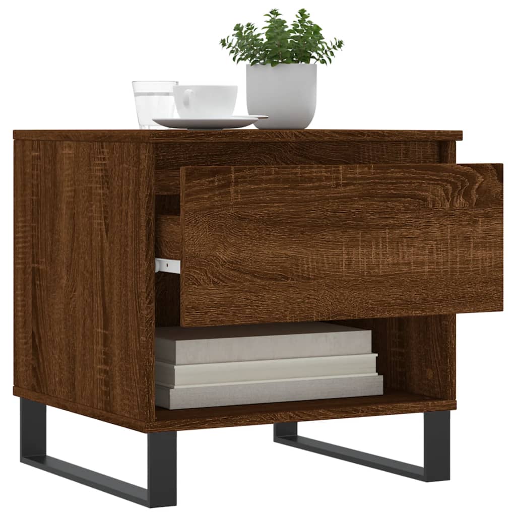 Salontafel 50x46x50 cm bewerkt hout bruin eikenkleur
