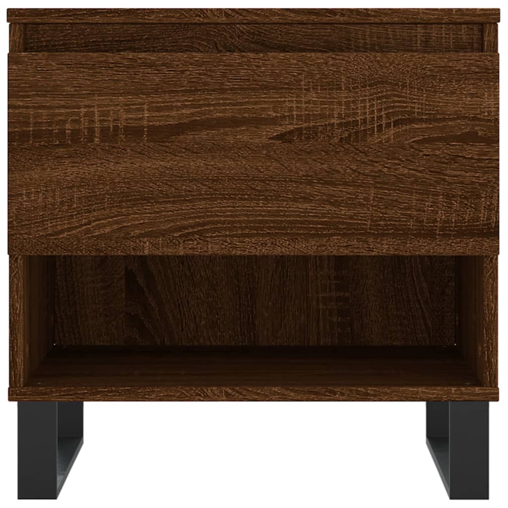 Salontafel 50x46x50 cm bewerkt hout bruin eikenkleur