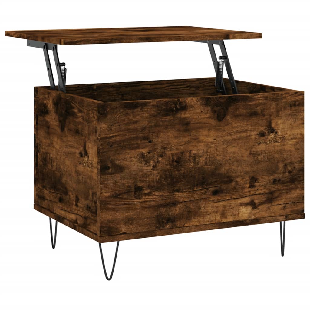 Salontafel 60x44,5x45 cm bewerkt hout gerookt eikenkleurig