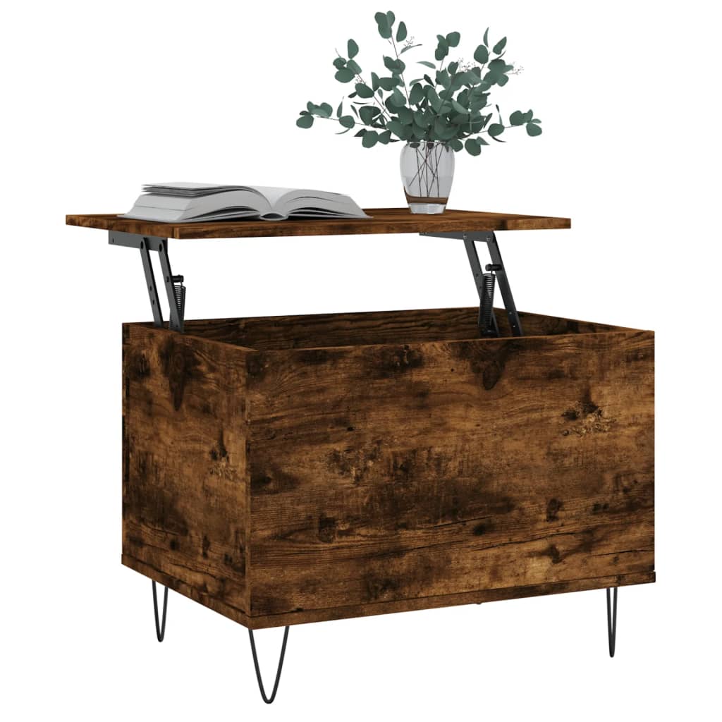 Salontafel 60x44,5x45 cm bewerkt hout gerookt eikenkleurig