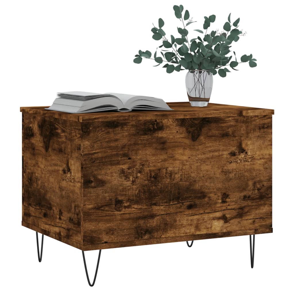 Salontafel 60x44,5x45 cm bewerkt hout gerookt eikenkleurig