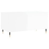 Salontafel 90x44,5x45 cm bewerkt hout hoogglans wit