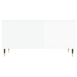 Salontafel 90x44,5x45 cm bewerkt hout hoogglans wit
