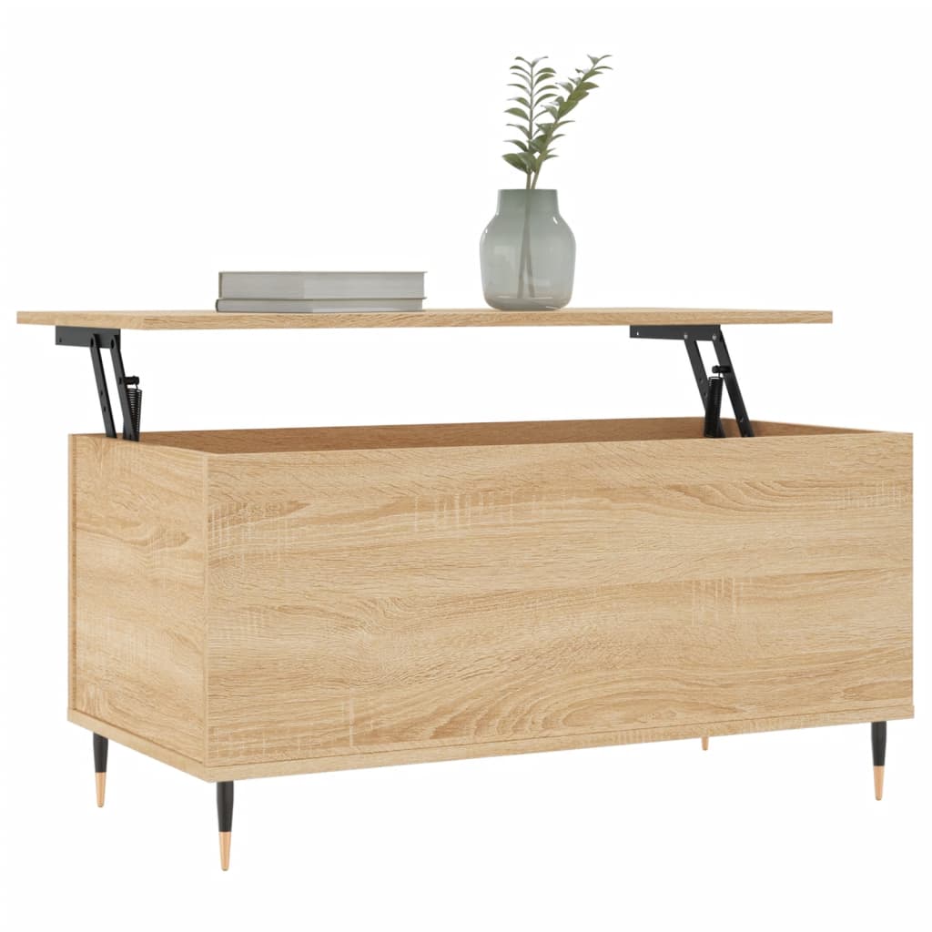Salontafel 90x44,5x45 cm bewerkt hout sonoma eikenkleurig