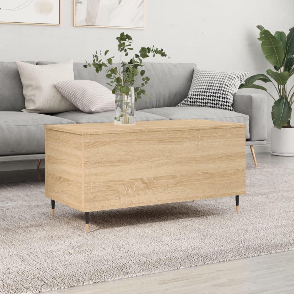 Salontafel 90x44,5x45 cm bewerkt hout sonoma eikenkleurig