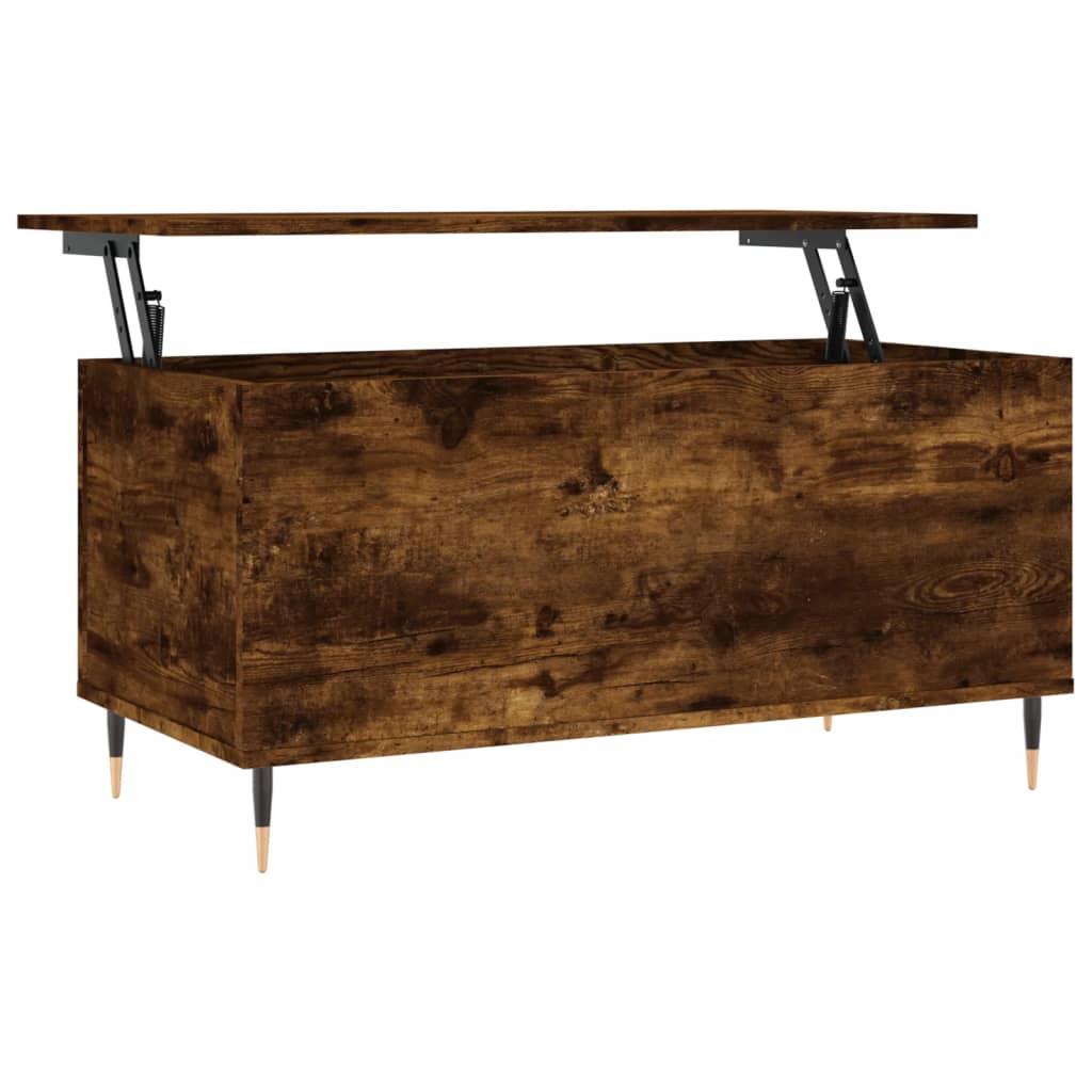 Salontafel 90x44,5x45 cm bewerkt hout gerookt eikenkleurig