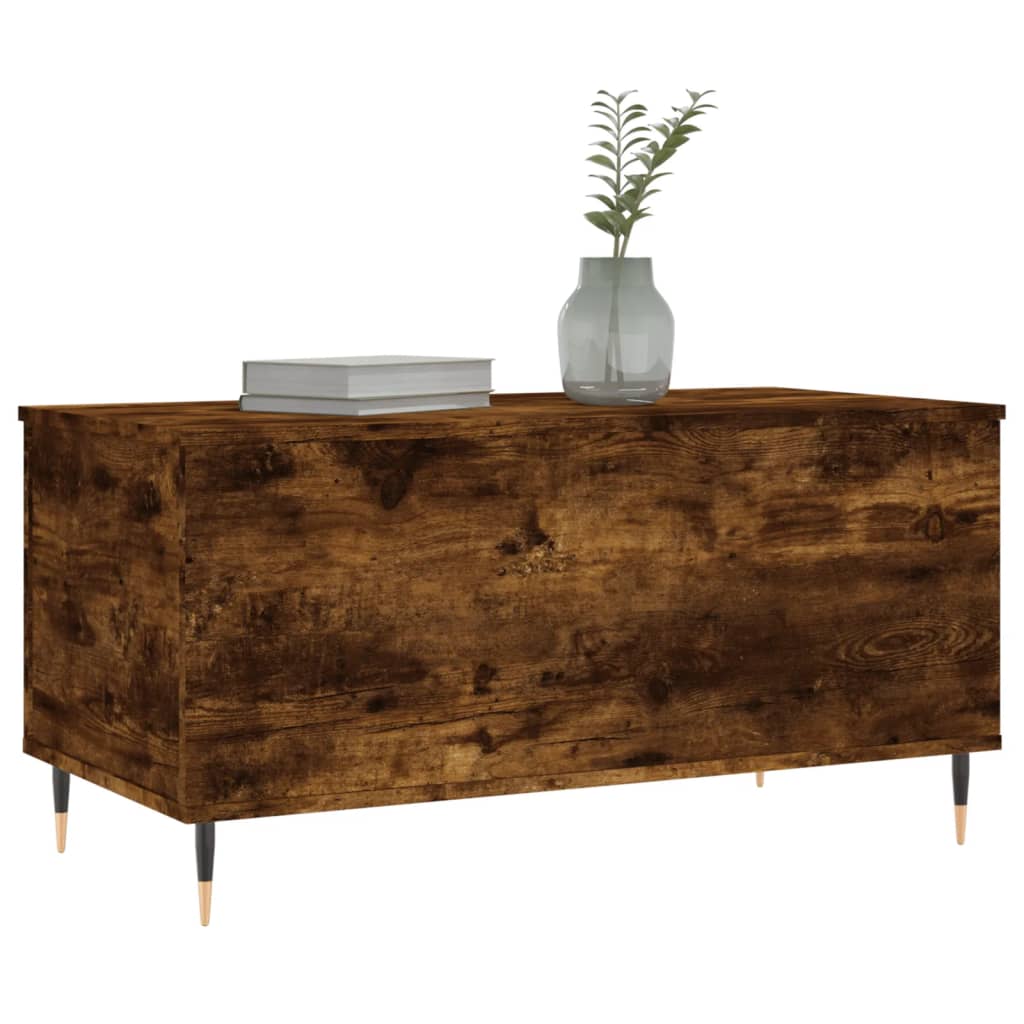 Salontafel 90x44,5x45 cm bewerkt hout gerookt eikenkleurig