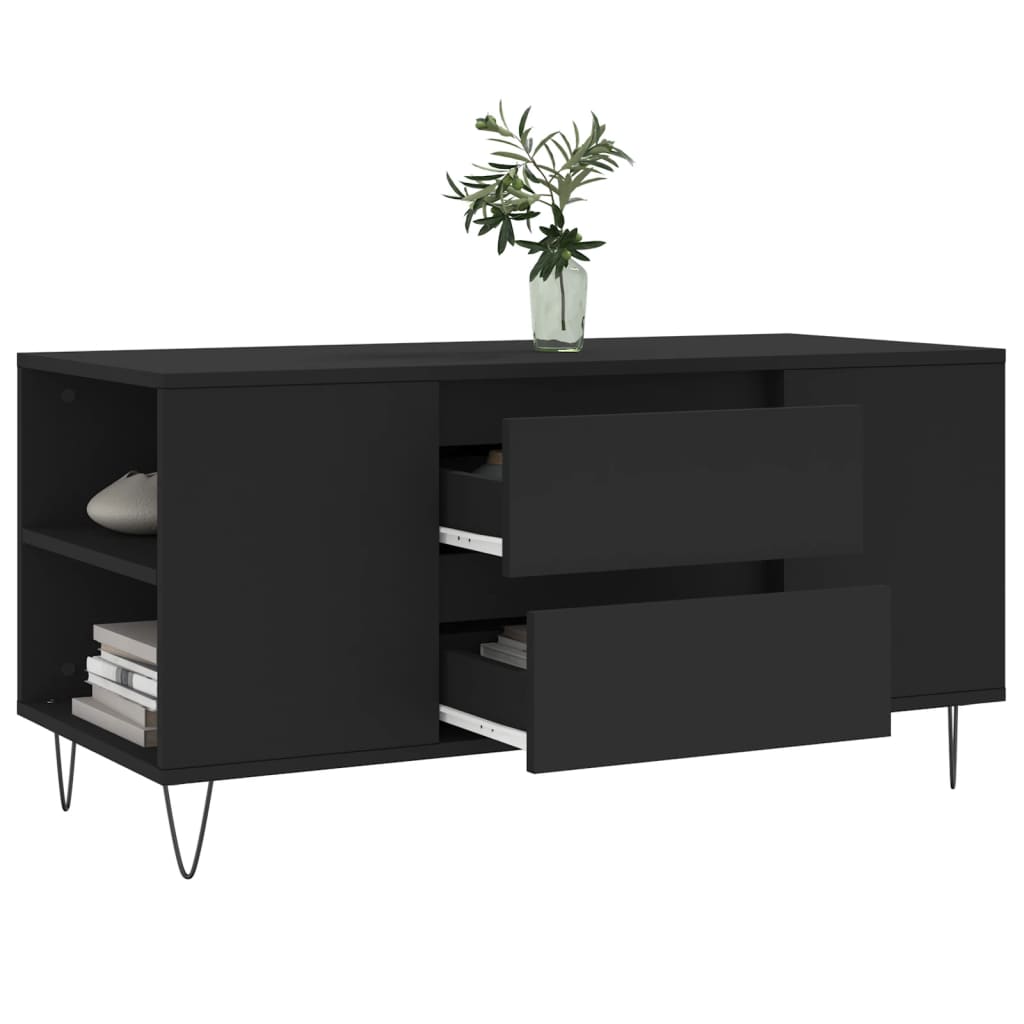Salontafel 102x44,5x50 cm bewerkt hout zwart