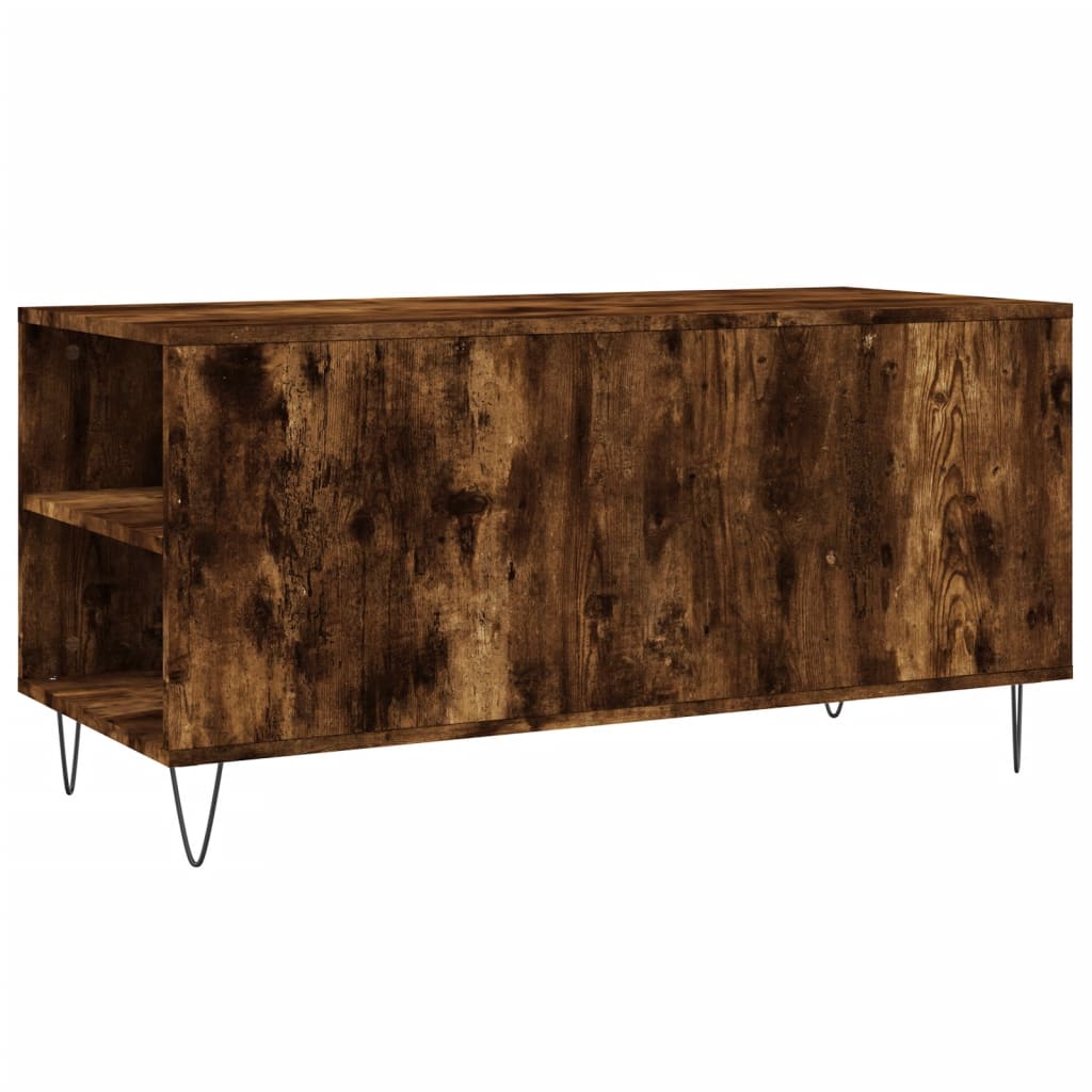Salontafel 102x44,5x50 cm bewerkt hout gerookt eikenkleurig