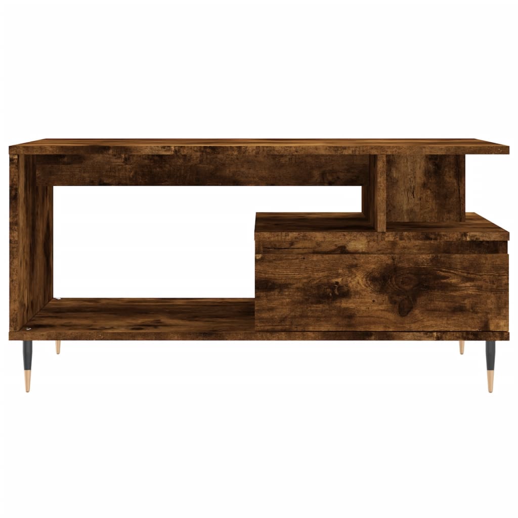 Salontafel 90x49x45 cm bewerkt hout gerookt eikenkleurig